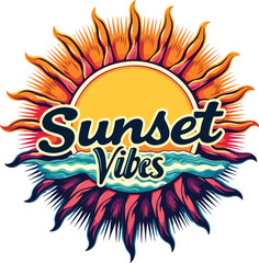 ssunset vibes vector art illustration design