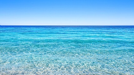 Fototapeta premium Azure Serenity: A Captivating Seascape Under a Brilliant Blue Sky