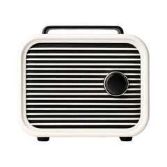 Retro-style portable radio with striped design