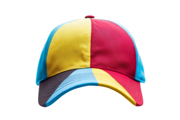 Colorful baseball cap with vibrant design patterns