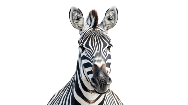 Zebra with striking black and white stripes