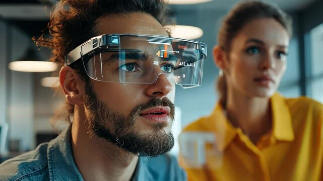 Designers prototyping augmented reality tools for storytelling in advertising.