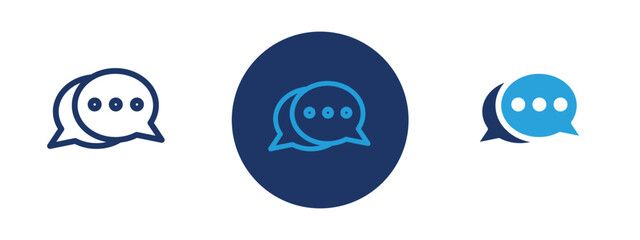 Set of 3 pixel perfect colored Comment icon with 1 unexpanded, 1 silhouette, a simple and clear comment icon symbolizing conversation or feedback.