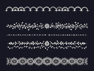 Obraz premium Elegant Ornate Divider Collection Botanical and Lace Decorative Borders Set Design Element Embellishment