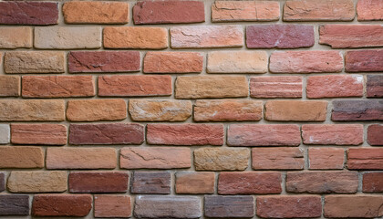 Obraz premium Closeup of a Textured Red Brick Wall Showcasing Various Shades and Patterns,Architectural Design and 3D Rendering