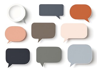 Fototapeta premium Various Speech Bubbles in Different Colors and Styles Representing Communication and Ideas Exchange