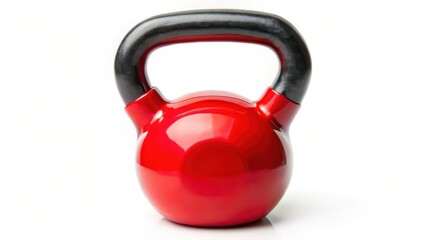 Red Kettlebell on White Background