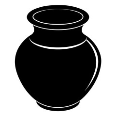 Minimalist Clay Pot Silhouette Vector – Traditional & Elegant.