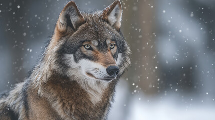 Obraz premium Wolf in Winter Forest 