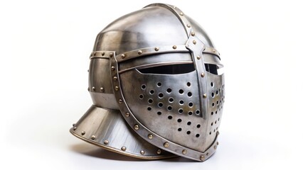 Medieval Helmet on White Background
