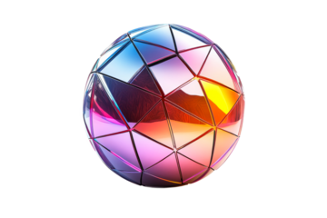 Colorful geometric sphere with reflective surface