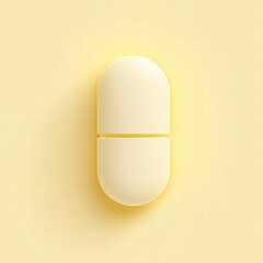 Healthcare Symbol: A sleek, studio shot of a single pill, representing the essence of medicine and healthcare solutions. With soft lighting casting subtle shadows. 