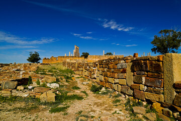 l'area,archeologica di Thuburbo Majus con i resti dell'antica città Romana,Pont du Fahs,Tunisia