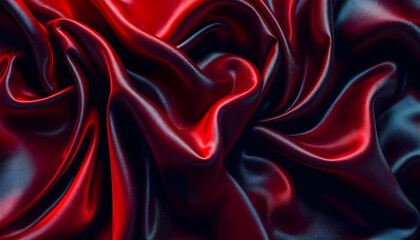 Obraz premium red silk wave background beauty cosmetics sale