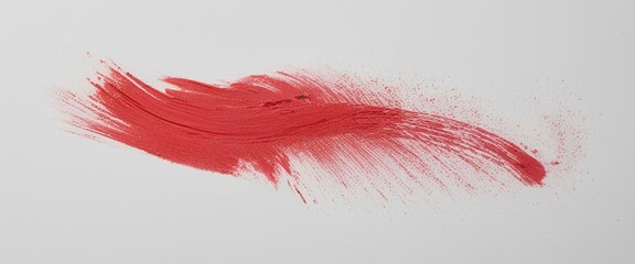 Artistic illustration. Smeared red paint on a white background. Minimalism and contemporary art