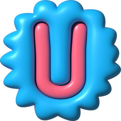 3D Ransom Letter U