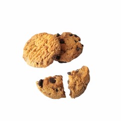 chocolate chip cookies isolated