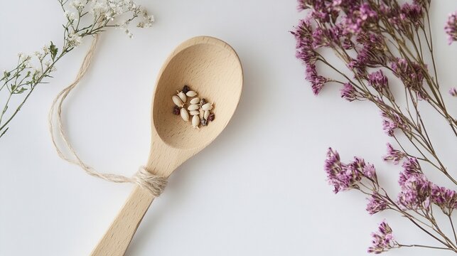 Environmentally friendly handmade production: made from recycled spoons, embedded with seeds and dried flowers, suitable for low-carbon living and zero waste markets.