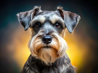 Cute gray schnauzer puppy: charming pet images, perfect for heartwarming portraits.