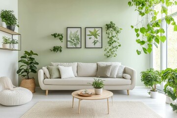 Modern Greenery Living Room Interior Design