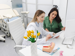 Gynecologist consultation for woman patient. Women health treatment and diagnosis of cervix diseases at gynecology