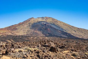 Blick auf den zweithöchsten Gipfel und Nebenvulkan des Teide auf der Kanareninsel Teneriffa, Pico...
