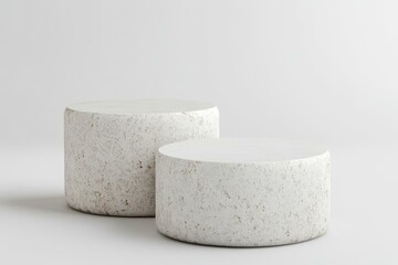 Modern Minimalist White Concrete Podiums