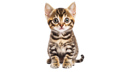 Playful kitten with striking eyes sitting still