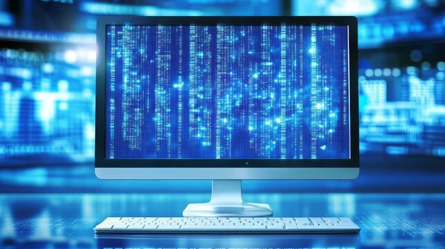 Digital Code Display on a Computer Monitor