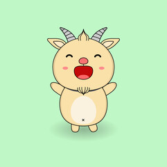 cute cartoon sheep illustration vector design. Eps 10.