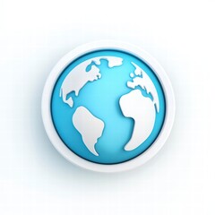 Naklejka premium Global Connection: A stylized 3D globe icon, representing the interconnectedness of our world and concepts of global communication, web, and connectivity. 