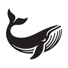 Dramatic Blue Whale silhouette, full of depth and contrast - Blue Whale illustration - Minimalist Blue Whale vector - Fish silhouette

