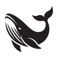 Fototapeta premium Underwater Blue Whale silhouette, highlighting marine biodiversity - Blue Whale illustration - Minimalist Blue Whale vector - Fish silhouette 