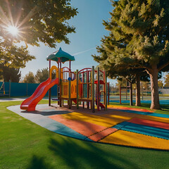 colorful playground in the park