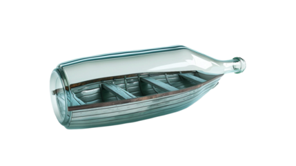 Rowboat in Cradle on transparent background PNG.