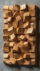 Abstract Wood Panel Art Piece