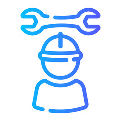 workers Line Gradient Icon