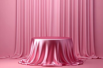 Pink Satin Table Display Background