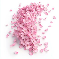 Fototapeta premium Beautiful Pink Cherry Blossom Flowers on White Background