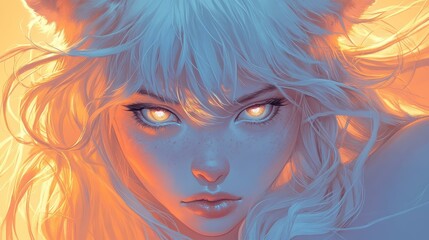 Close-up Portrait of a Beautiful Fantasy Girl