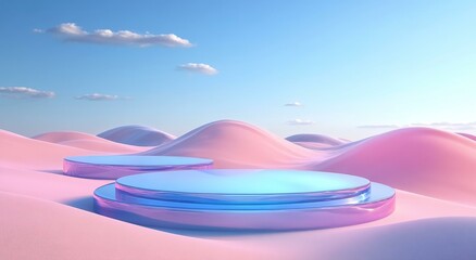 Pastel Desert Product Display Platform