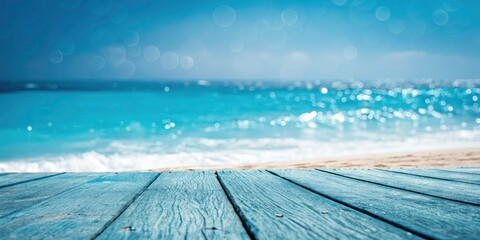 Obraz premium Retro Blue Gradient Background Texture with Tilt-Shift Effect for Vintage Aesthetic Designs and Creative Projects