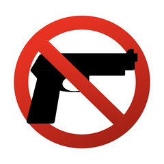 Weapon prohibition sign, prohibition warning sign, prohibition. vector illustration