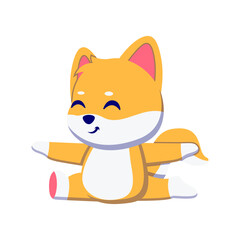 Cute yoga dog cartoon icon illustration