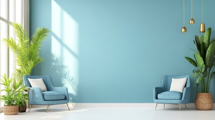 Modern Blue Room Interior Design