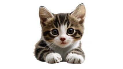 Cute tabby kitten exploring its surroundings