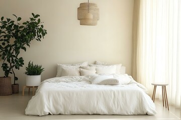 Minimalist Beige Bedroom Interior Design