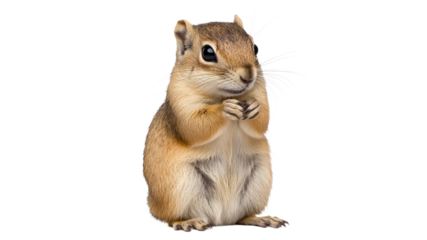 Squirrel standing upright in a playful position