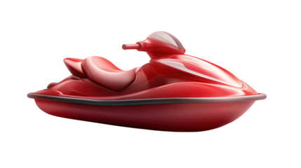 Dynamic red jet ski isolated on black, a thrilling powerhouse of water sports red