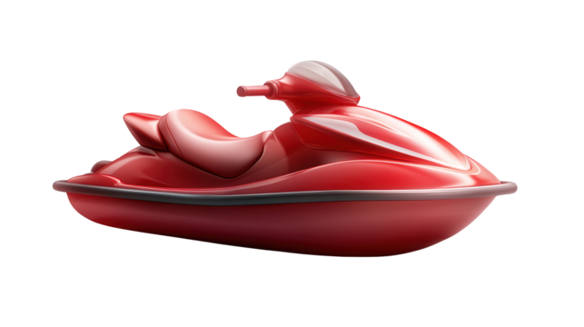Dynamic red jet ski isolated on black, a thrilling powerhouse of water sports red
